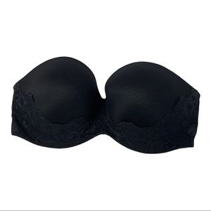 Victoria's Secret Strapless Push-Up Bra Black Size 36DD